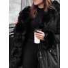 Fekete női parka szőrmével CHARMFUR
