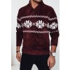 Stílusos bordó férfi pulóver norvég mintával