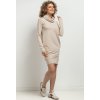 Bézs színű női anya és lánya pulóver ruha garbóval (Rozmiar S)