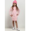 Világos rózsaszín anya és lánya pulóver ruha lányoknak garbóval (Rozmiar 98)