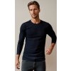 Férfi sötétkék pulóver kerek nyakkivágással (Méret S)