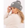 Szürke női sapka pöttyökkel