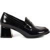 Fekete női alacsony sarkú cipő, sarok 5 cm