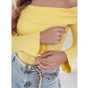 Sárga női pulóver nyitott vállakkal SHOWIT