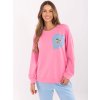 Rózsaszín női pulóver rátéttel
