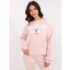 Világos rózsaszín női meleg kapucnis pulóver