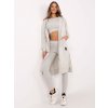 Világosszürke női háromrészes szett cipzáras pulóverrel