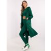 Sötétzöld női háromrészes szett cipzáras pulóverrel
