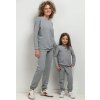 Világosszürke női anya és lánya jogger nadrág (Rozmiar S)