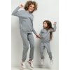 Világosszürke lány anya és lánya jogger nadrág (Rozmiar 98)