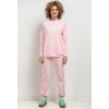 Női világos rózsaszín basic anya és lánya pulóver (Rozmiar M/L)