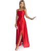 Hosszú piros szatén ruha PERLA