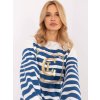 Női fehér-kék csíkos pulóver