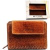 Peterson női barna bőr pénztárca patentos zárással V313