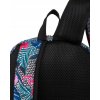 Peterson fekete sportos iskolai hátizsák színes növénymintával