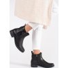 Klasszikus fekete lapos sarkú bokacsizma (Méret 37)