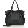MARCO MAZZINI eredeti női fekete szőtt bőr kézitáska