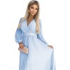 Világoskék redős ruha övvel KLARA