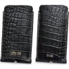 SOLIER Fekete bőrtok iphone 12, 13, 14 S krokodilbőr utánzathoz (Méret ONE SIZE)