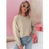 Bézs színű női pulóver finom részletekkel LUMIVIA