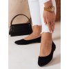 Női fekete velúr lapos sarkú balerina cipő GLAMINO