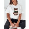 Nőikrémszínű póló medve mintával BAREN