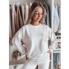 Női krémszínű pulóver finom csipke díszítéssel LUXEEN