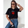 Női fekete póló rátéttel CALOV