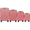 Rózsaszín 4 részes kagylóbőrönd készlet SWAN