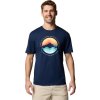 Sötétkék férfi póló nyomattal Columbia Path Lake II Graphic Tee