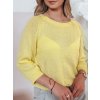 Sárga női pulóver, 3/4-es ujjú SOFTICAN