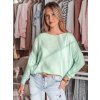 Menta színű női aszimmetrikus oversize pulóver SENZIA