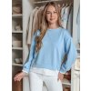 Világoskék női bő szabású pulóver LUZZIO