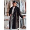 Fekete női hosszú oversize kabát LORINESS