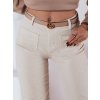 Világos bézs női széles kordbársony nadrág WELVIA