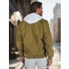 Khaki férfi bomber pulóver kapucnival