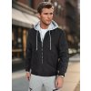 Fekete férfi bomber pulóver kapucnival