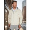 Krém férfi bomber pulóver kapucnival