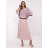 Világos rózsaszín női maxiszoknya övvel (Méret ONE SIZE)