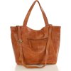 MARCO MAZZINI Camel nagy női bőr shopper táska
