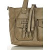 MARCO MAZZINI Sötétbézs shopper táska zsebekkel (Méret ONE SIZE)