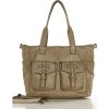 MARCO MAZZINI Sötétbézs shopper táska zsebekkel (Méret ONE SIZE)