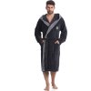 Hosszú férfi hosszú fürdőköpeny kapucnival L&L George (Barva grafit, Méret M)