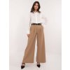 Női világosbarna széles szárú nadrág rugalmas derékkal