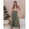 Khaki színű női széles nadrág-szoknya FLOWES (Méret ONE SIZE)