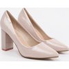 Bézs színű női lakkbőr cipő , 9,5 cm sarokkal