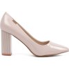 Bézs színű női lakkbőr cipő , 9,5 cm sarokkal