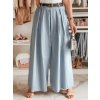 Világoskék női széles nadrág-szoknya FLOWES
