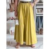 Mustárszínű női széles nadrág-szoknya FLOWES