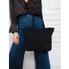 Peterson női fekete shopper táska zsebbel az elején